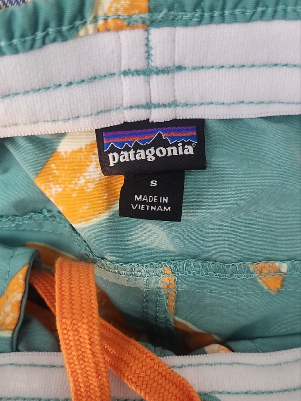 Patagonia Mint Green Shorts with Yellow Fruit Print - Picture 4 of 4